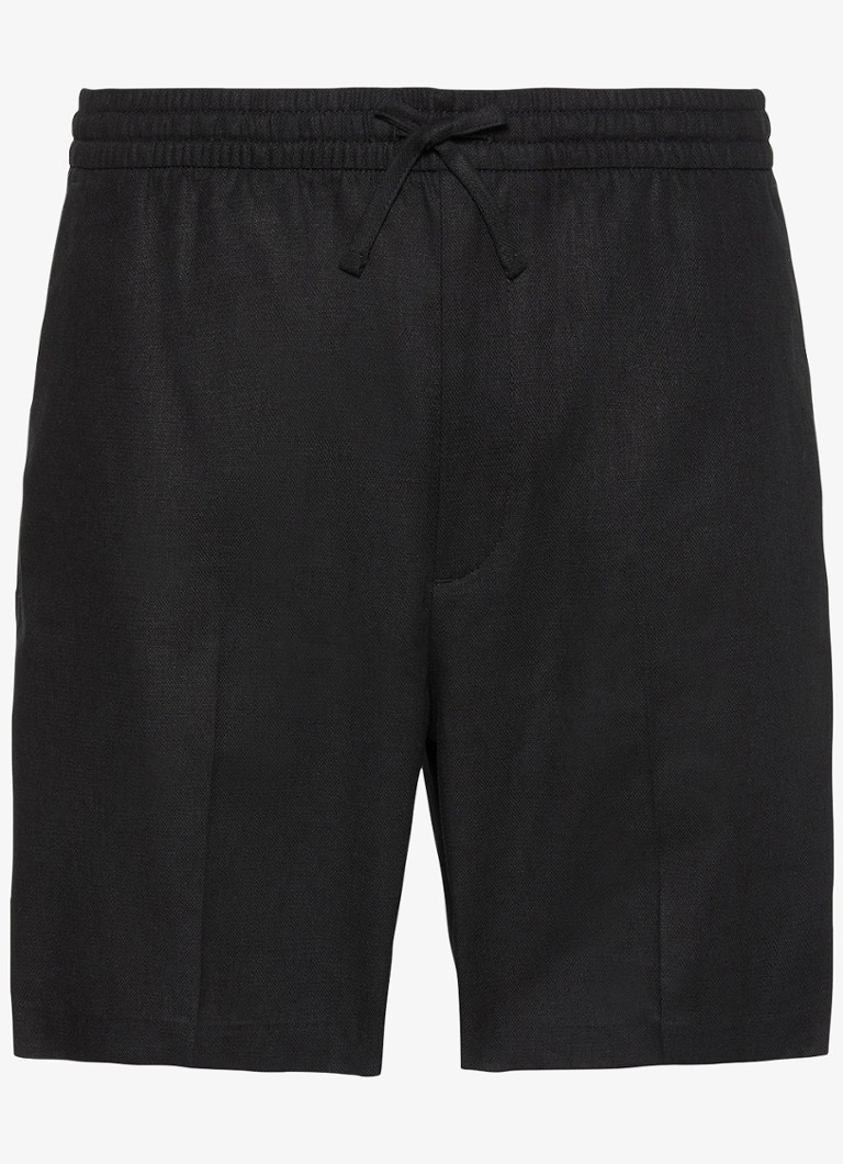 Calvin Klein Heren Korte broek in linnenblend in de kleur Zwart