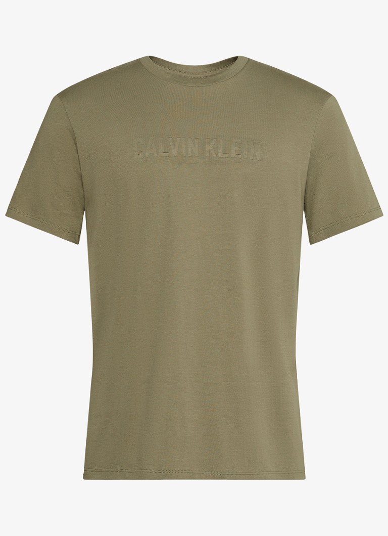 Calvin Klein Heren T-shirt met logo in de kleur Groen