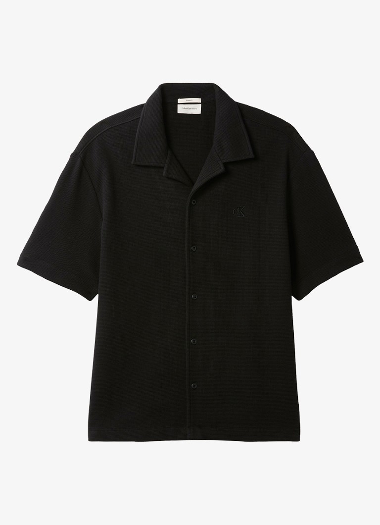 Calvin Klein Heren Regular fit overhemd met logoborduring in de kleur Zwart