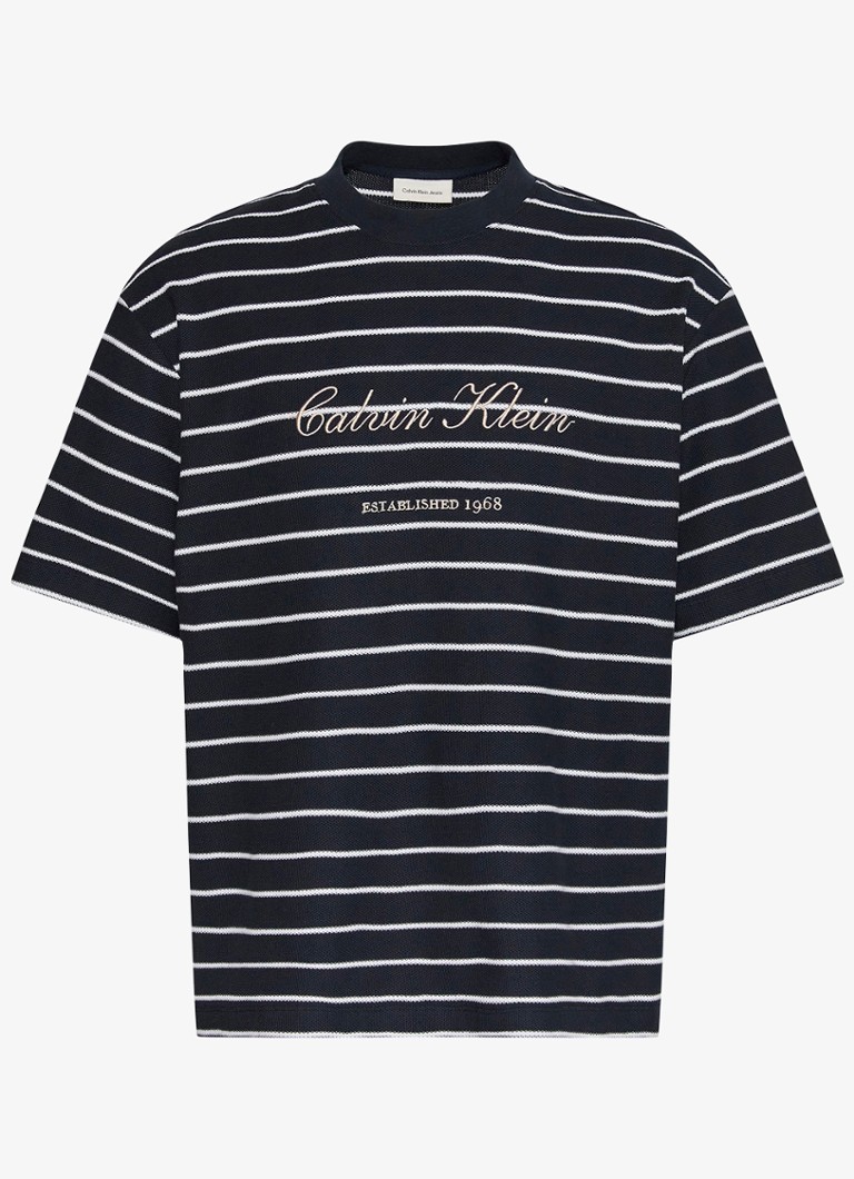 Calvin Klein Heren T-shirt van katoen in de kleur Donkerblauw
