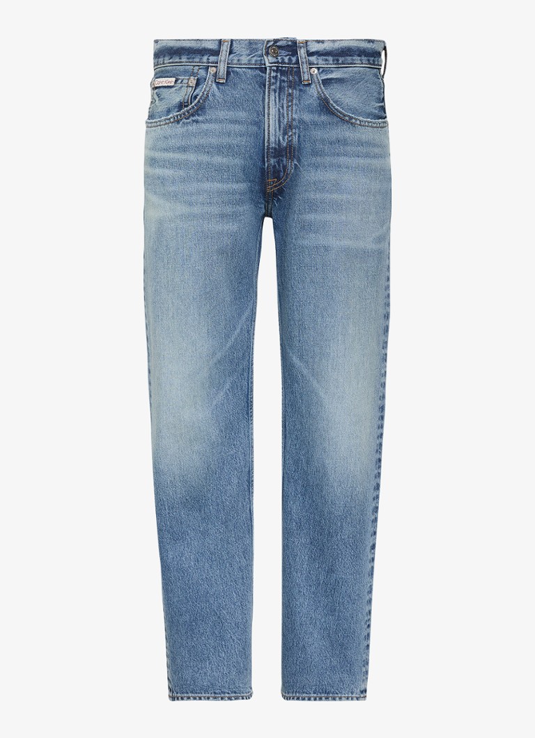 Calvin Klein Heren Straight leg jeans met steekzakken in de kleur Indigo
