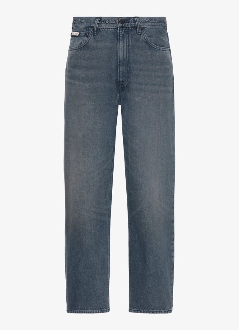 Calvin Klein Heren Straight leg jeans met gekleurde wassing in de kleur Blauwgrijs