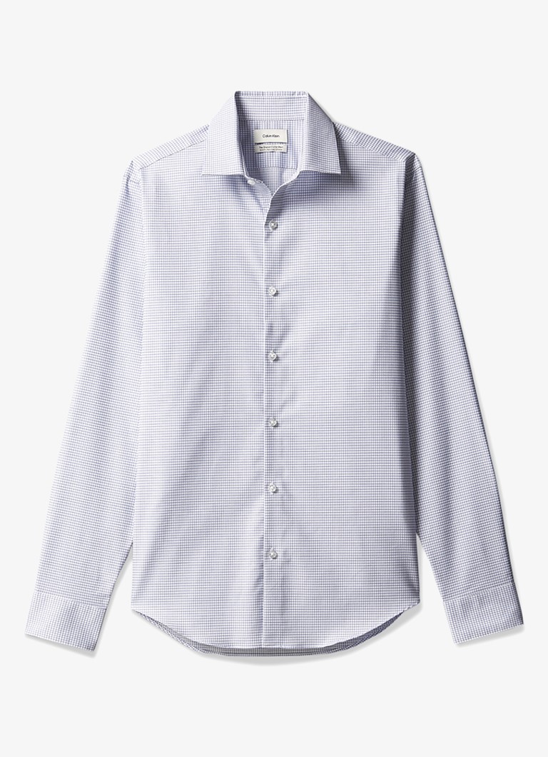 Calvin Klein Heren Slim fit overhemd met ruit dessin in de kleur Lichtblauw