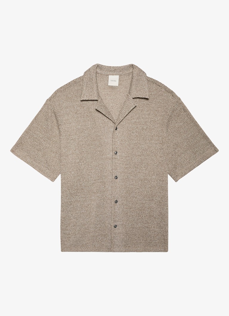 Calvin Klein Heren Regular fit polo met structuur in de kleur Lichtbruin