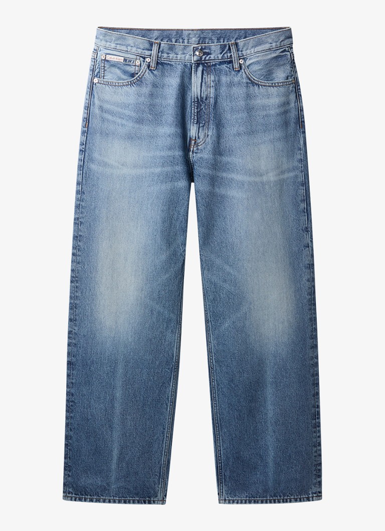 Calvin Klein Heren Wide leg jeans met steekzakken in de kleur Indigo