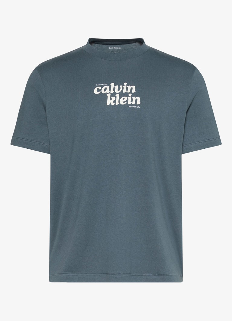 Calvin Klein Heren T-shirt met logo in de kleur Donkergroen