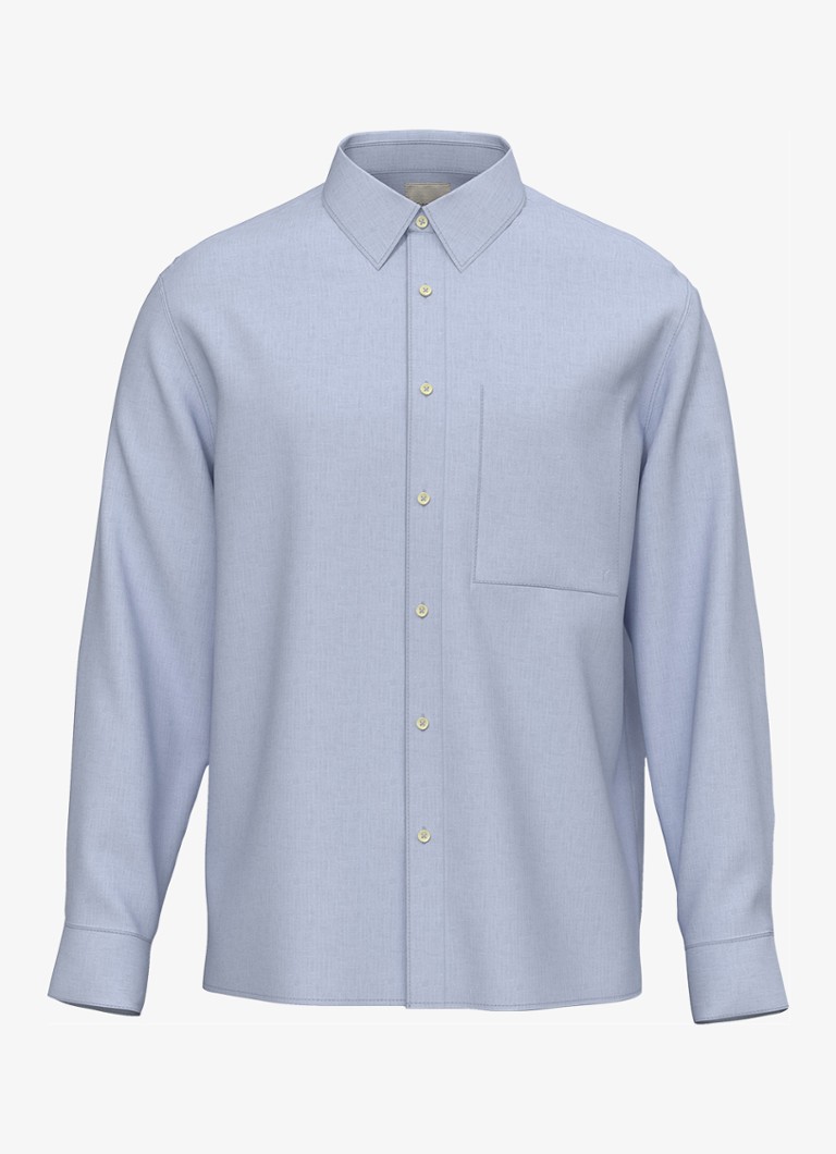 Calvin Klein Heren Regular fit overhemd in linnenblend in de kleur Heavenly Iris-3T4 / Blauw