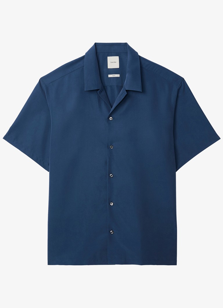 Calvin Klein Heren Overhemd met logoborduring in de kleur Denim