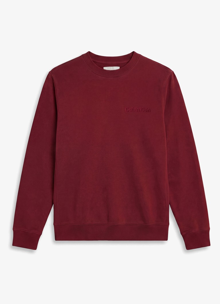 Calvin Klein Heren Sweater met logo in de kleur Rood