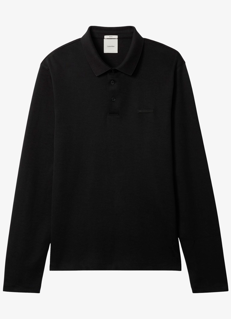 Calvin Klein Heren Regular fit polo met logoborduring in de kleur Zwart