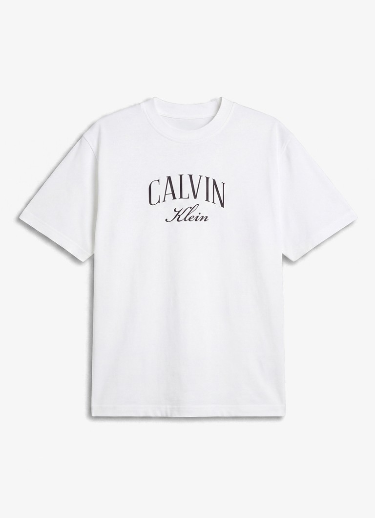 Calvin Klein Heren T-shirt met logoprint in de kleur Wit