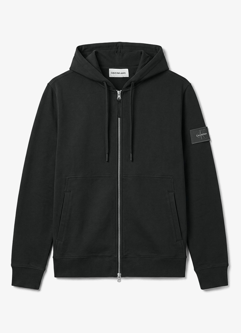 Calvin Klein Heren Sweatvest met logo in de kleur Zwart