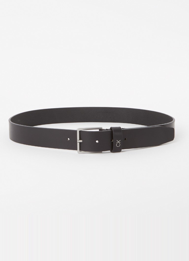 Calvin Klein Heren Riem van leer met logo in de kleur Zwart