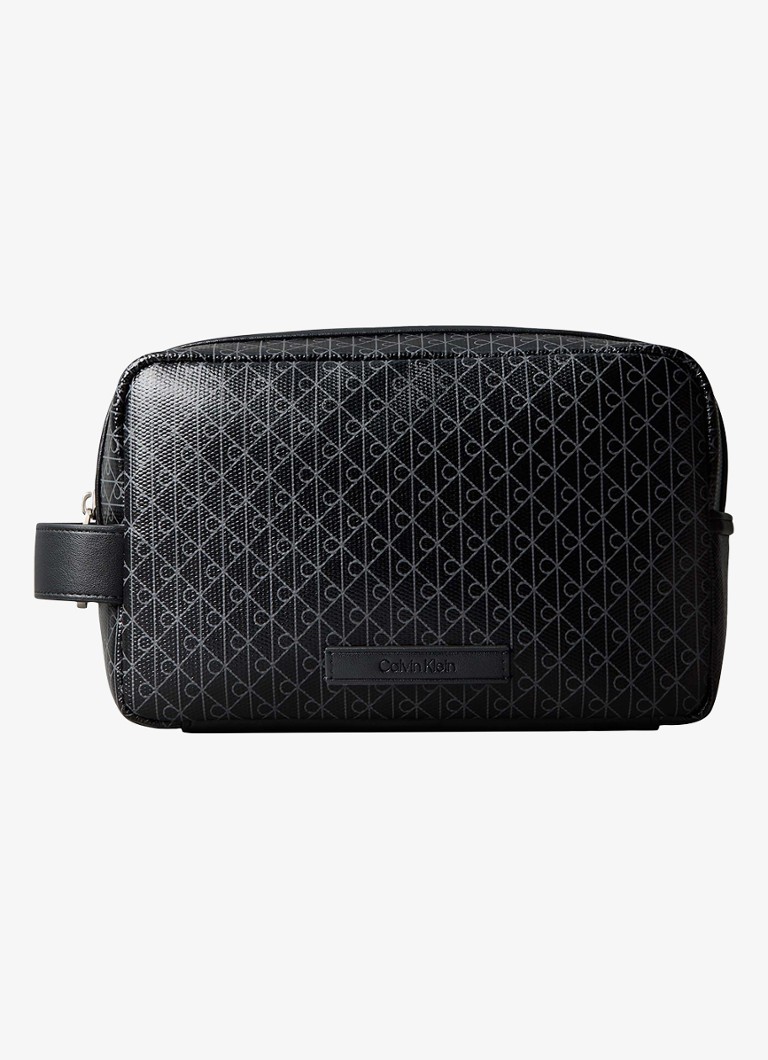 Calvin Klein Toilettas met logoprint Zwart - Deal