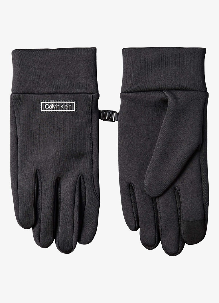 Calvin Klein Heren Handschoenen met logo in de kleur Zwart