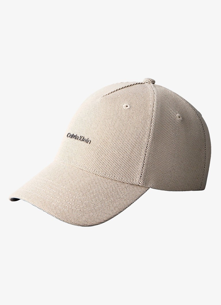 Calvin Klein Heren Pet met logo in de kleur Beige