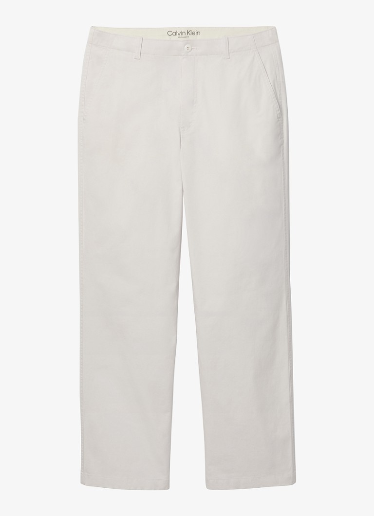 Calvin Klein Heren Straight leg chino in katoenblend in de kleur Wit