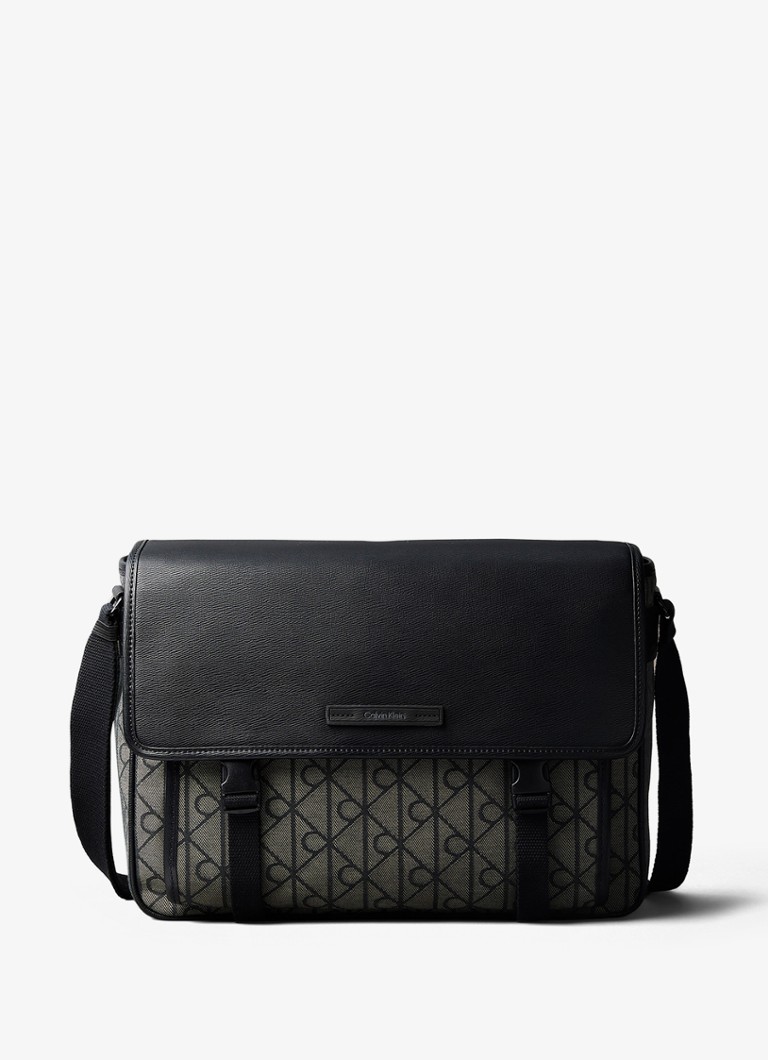 Calvin Klein Heren Schoudertas met logoprint in de kleur Zwart