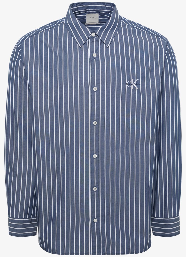 Calvin Klein Heren Regular fit overhemd met streepprint in de kleur Dark Denim-Cec / Blauw