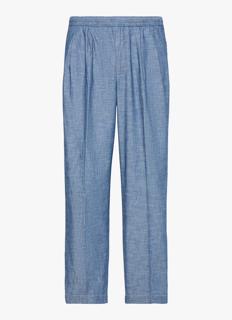 Calvin Klein Heren Straight fit pantalon met trekkoord in de kleur Lichtblauw