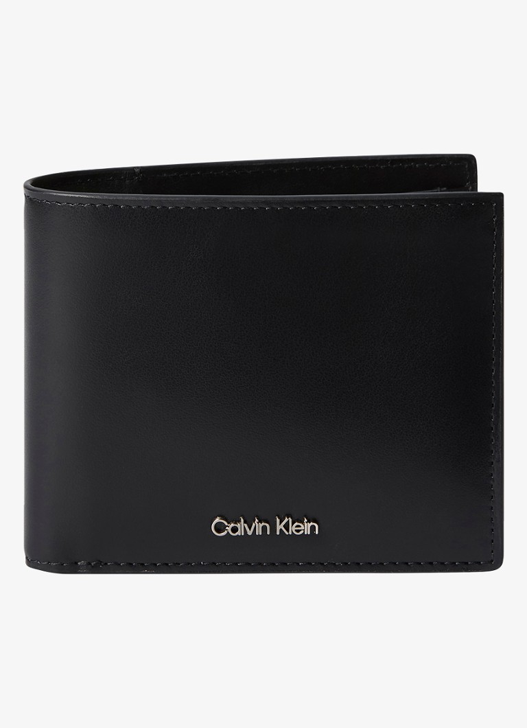 Calvin Klein Heren Portemonnee met logo in de kleur Zwart
