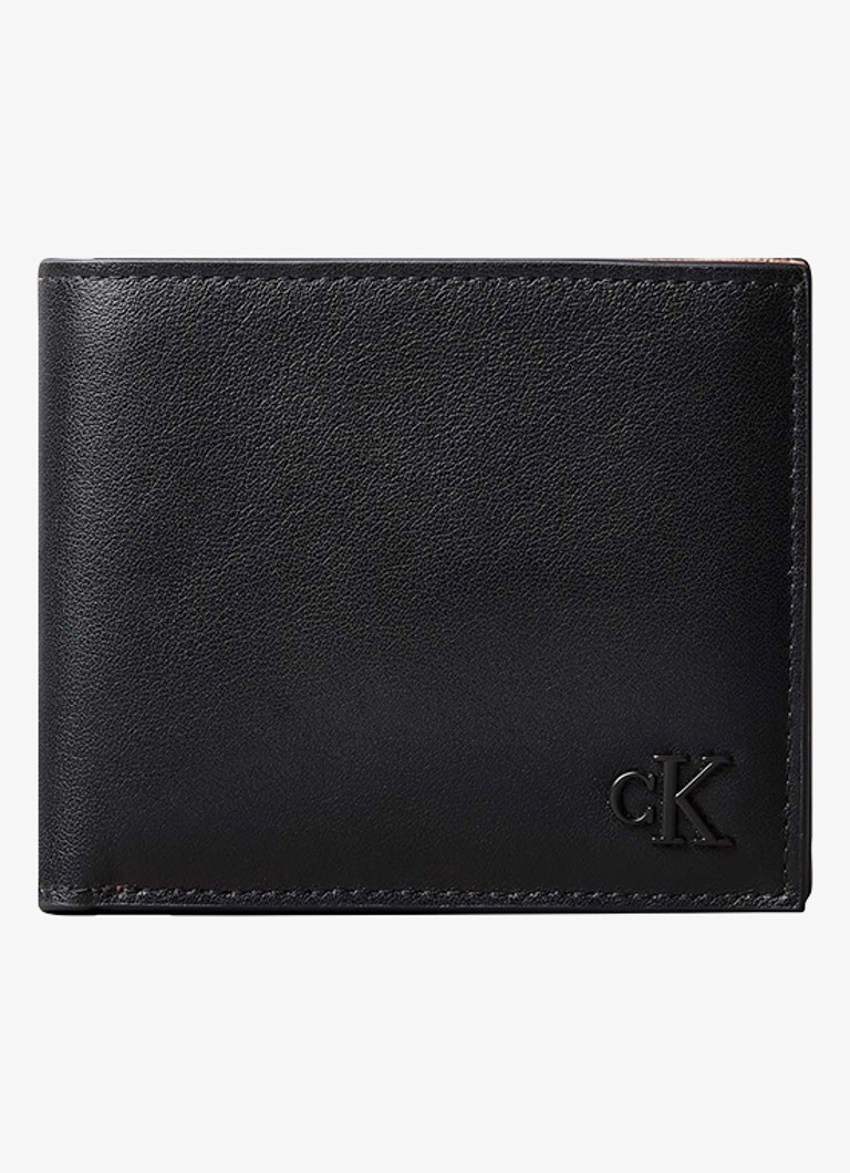Calvin Klein Heren Portemonnee met logo in de kleur Zwart
