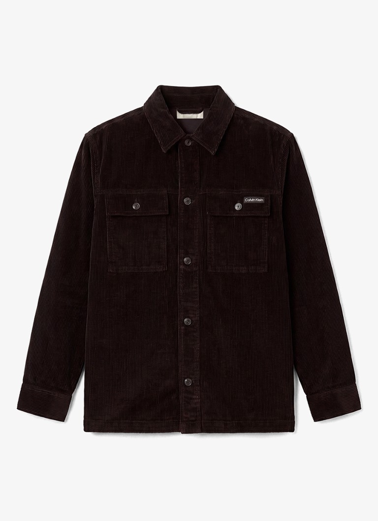 Calvin Klein Heren Overshirt van corduroy met borstzakken in de kleur Zwart