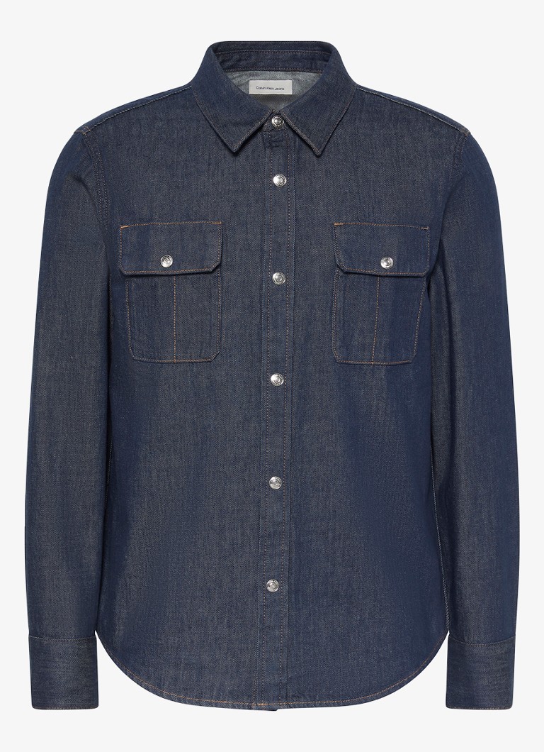 Calvin Klein Heren Regular fit overhemd van denim in de kleur Indigo