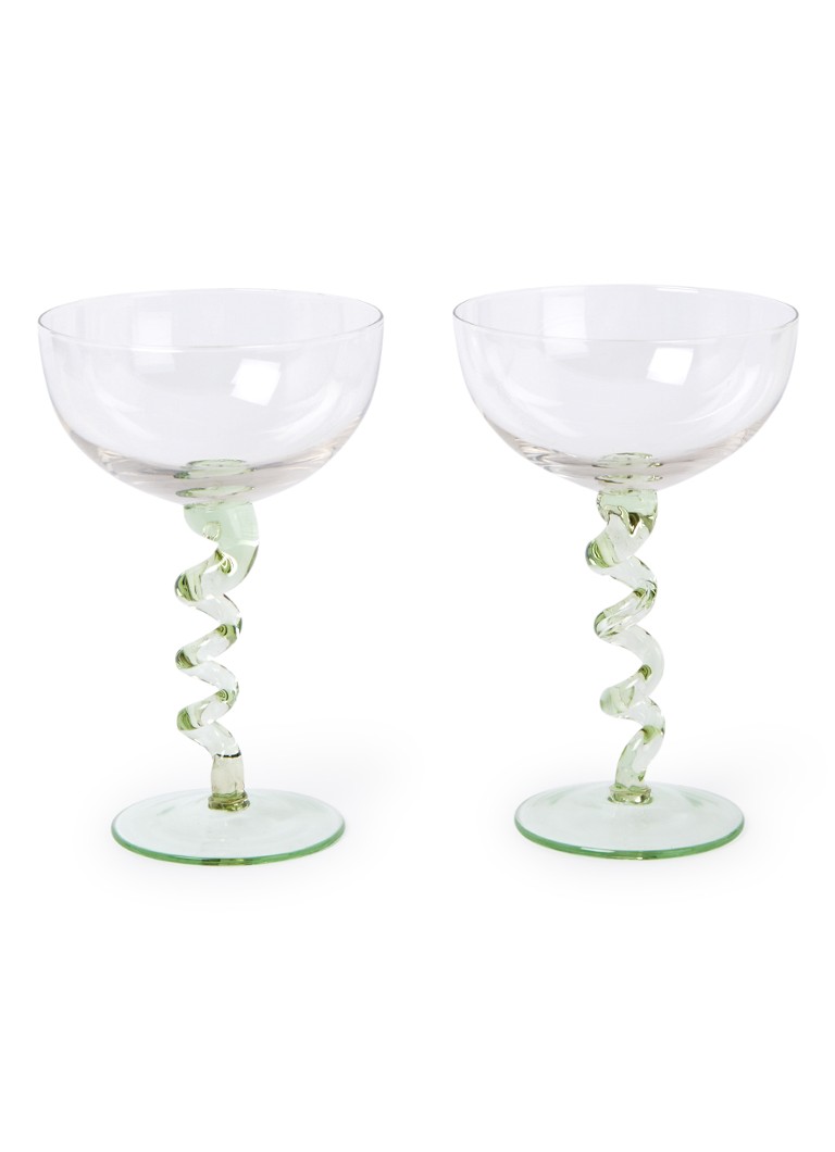 &Klevering Spiral coupe 30 cl set van 2 Lichtgroen - Deal