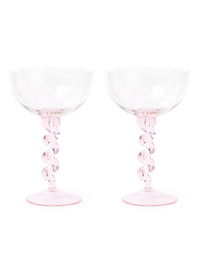 &Klevering Spiral coupe 30 cl set van 2 Lichtroze - Deal