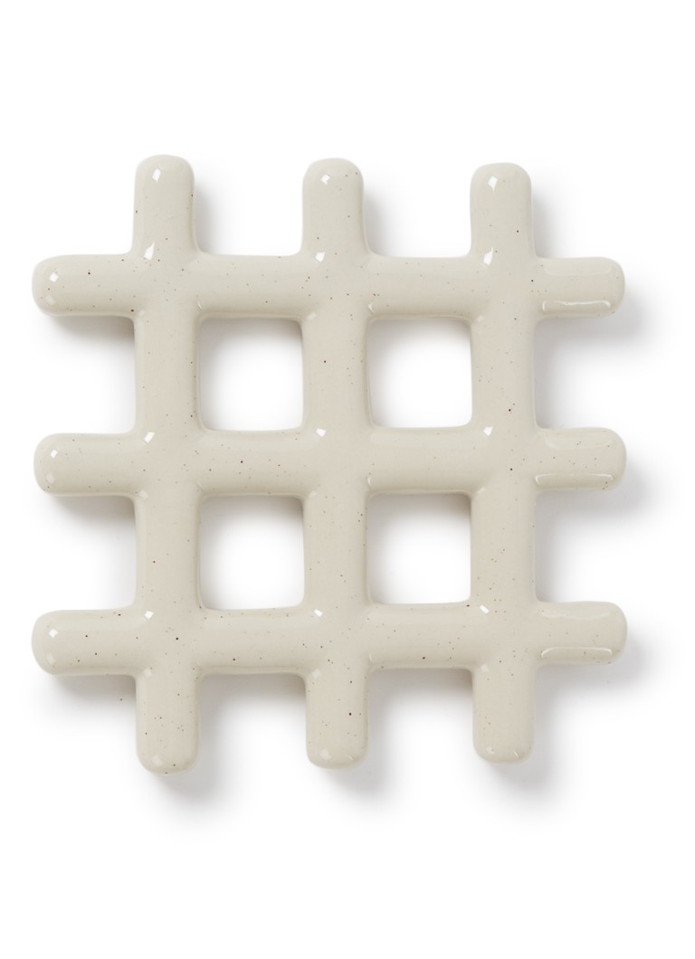 &Klevering Trivet Grid onderzetter van aardewerk Donkerbeige - Deal