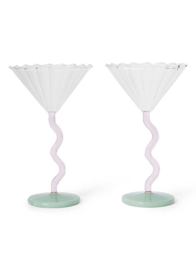 &Klevering Curve Coupe 15 cl set van 2 Multicolor - Deal