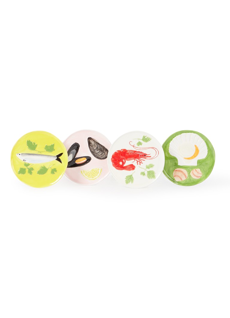 &Klevering De La Mer ontbijtbord 16 cm set van 4 Multicolor