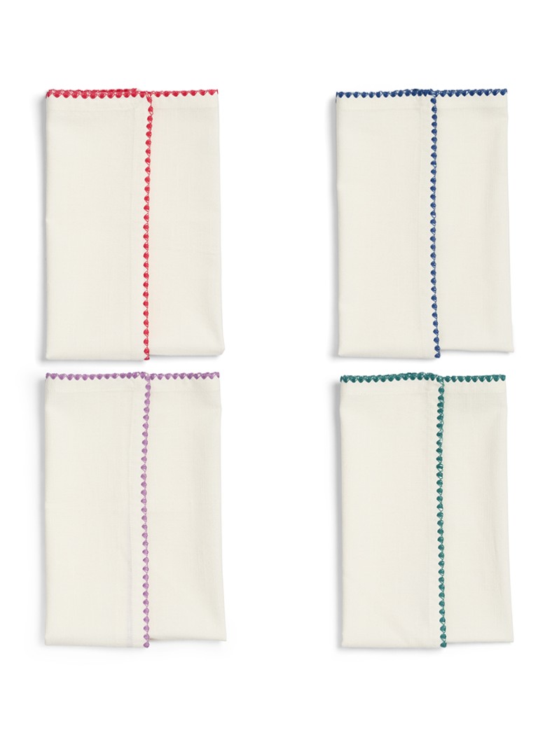 &Klevering Zigzag servet 45 x 45 cm set van 4 Multicolor - Deal