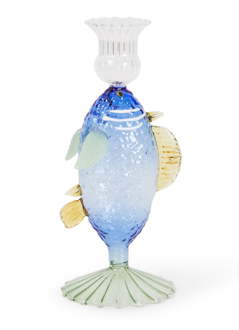 &Klevering Fish kandelaar 19 cm Blauw - Deal