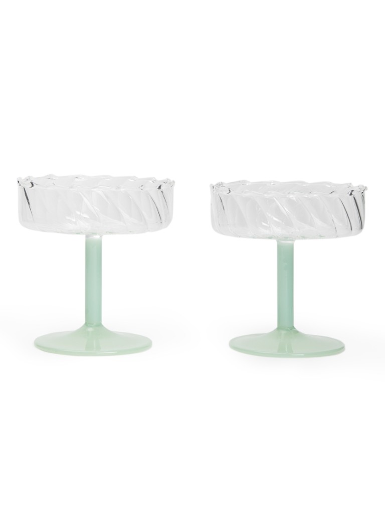 &Klevering Twirl coupe 20 cl set van 2 Lindegroen - Deal
