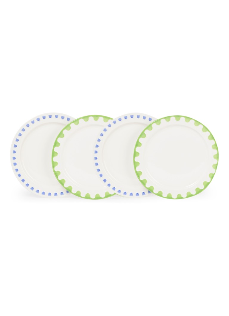 &Klevering Folk ontbijtbord 22,5 cm set van 4 Wit - Deal