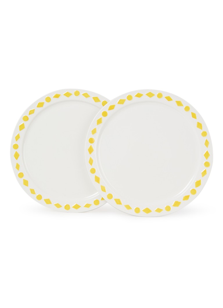 &Klevering Folk dinerbord 27,5 cm set van 2 Gebroken wit - Deal