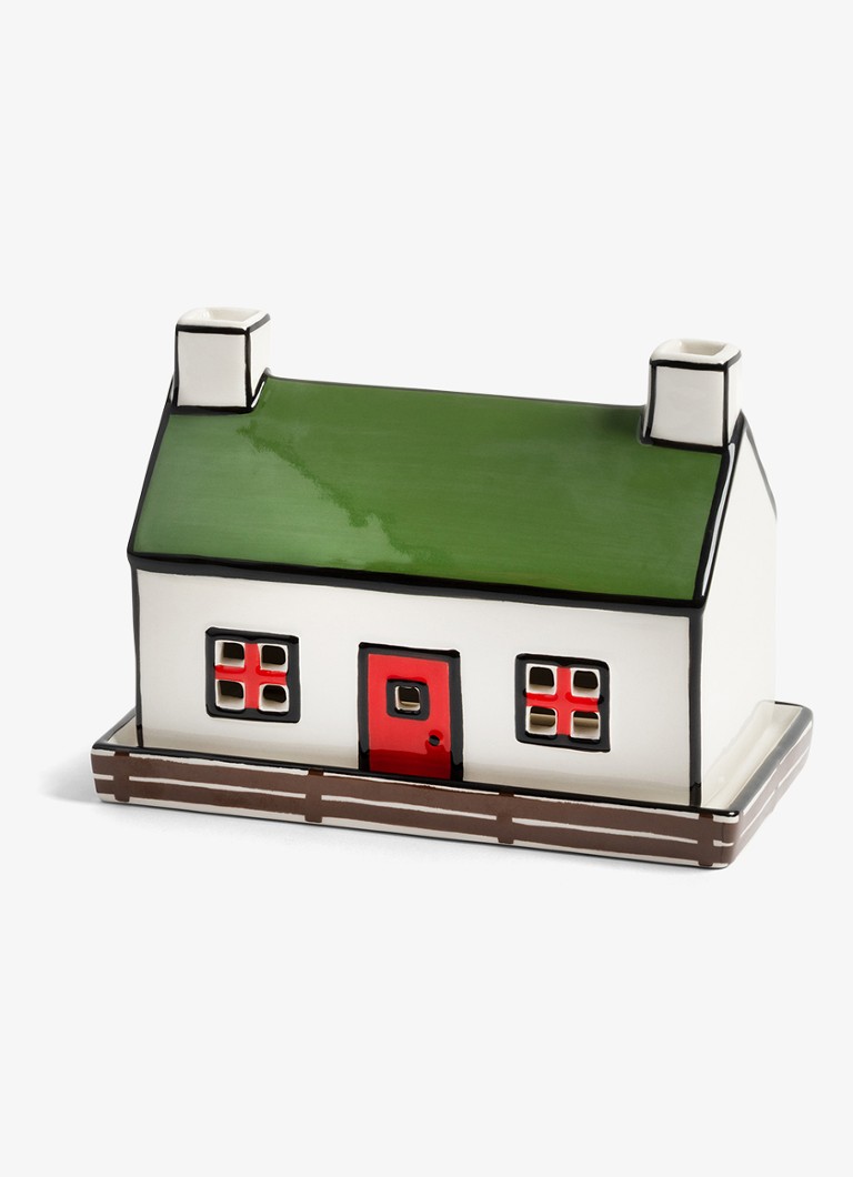 &Klevering Theelichthouder bungalow 16.5 cm Groen - Deal