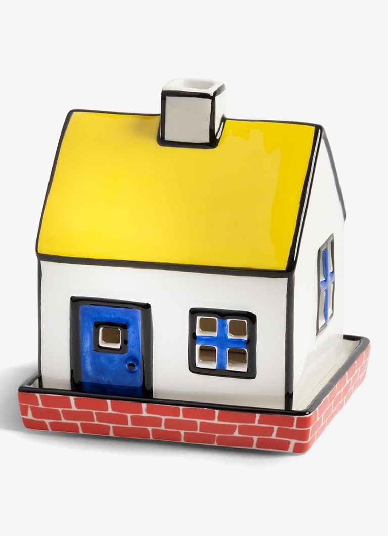 &Klevering Theelichthouder cottage 12.5 cm Geel - Deal