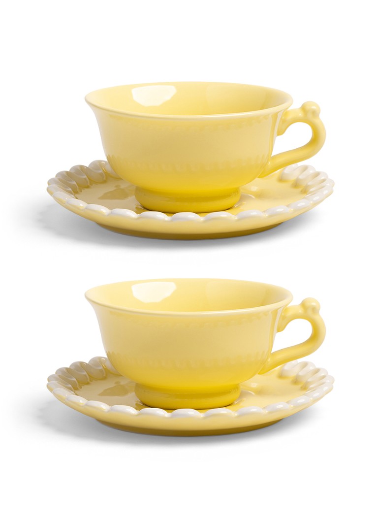 &Klevering Whip kop en schotel 15 cl set van 2 Geel - Deal