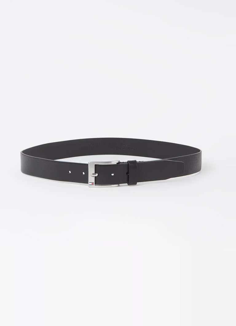 Tommy Hilfiger Heren New Aly riem van leer in de kleur Zwart