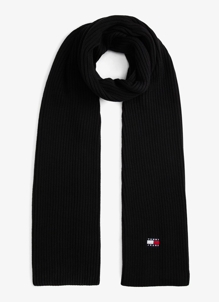 Tommy Hilfiger Heren Heritage sjaal met logo in de kleur Zwart