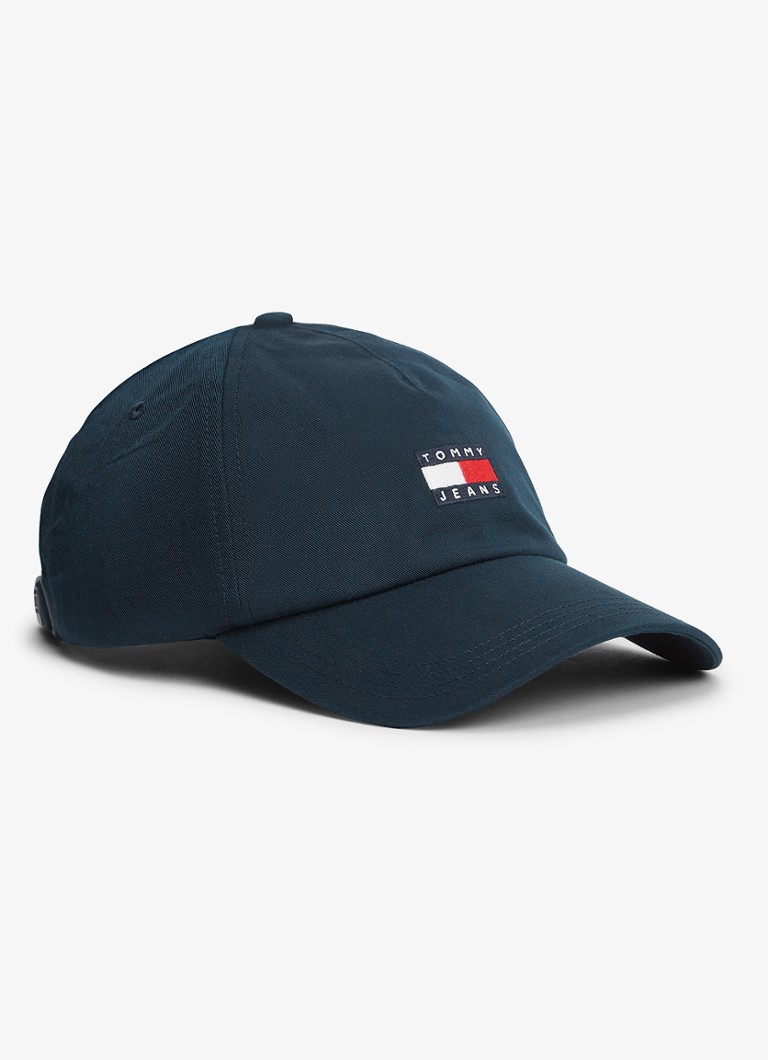 Tommy Hilfiger Heren Pet met logoborduring in de kleur Donkerblauw