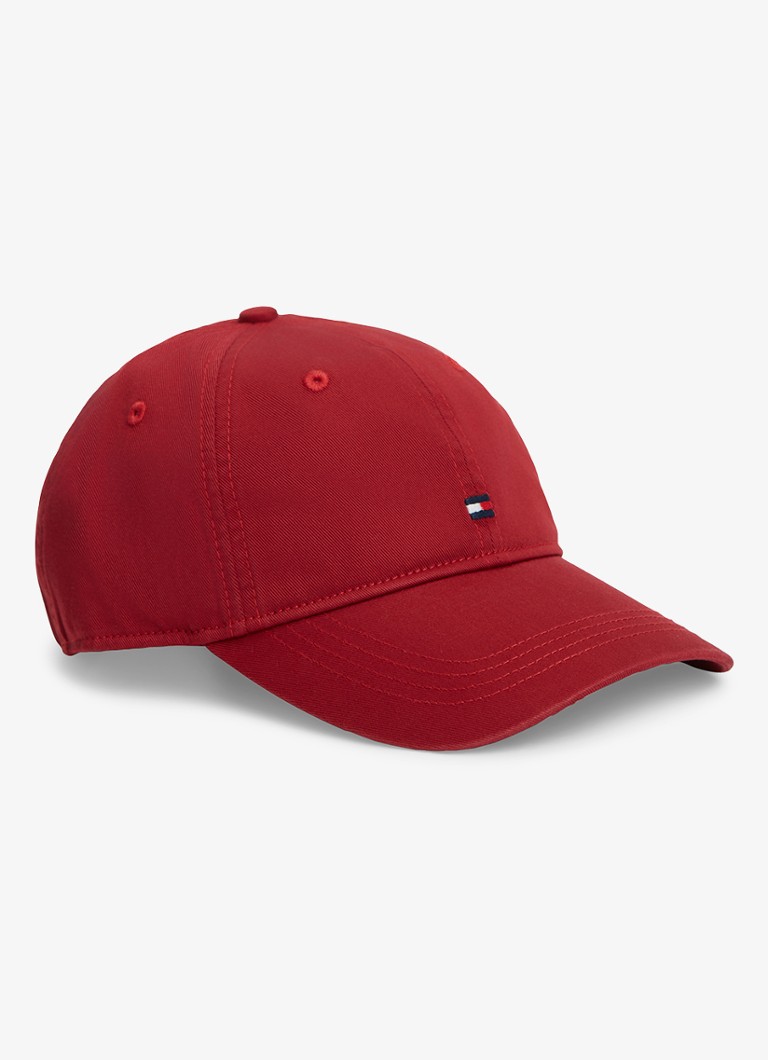 Tommy Hilfiger Heren Baseball pet met logoborduring in de kleur Rood