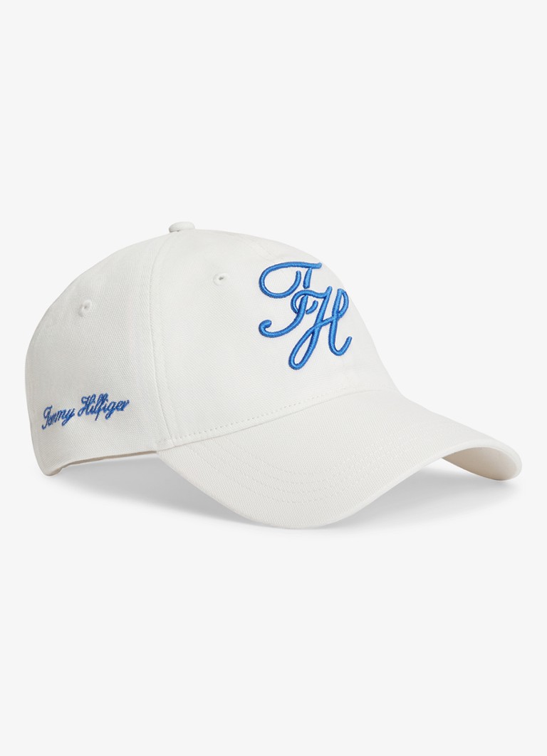 Tommy Hilfiger Heren Baseball pet met logoborduring in de kleur Wit
