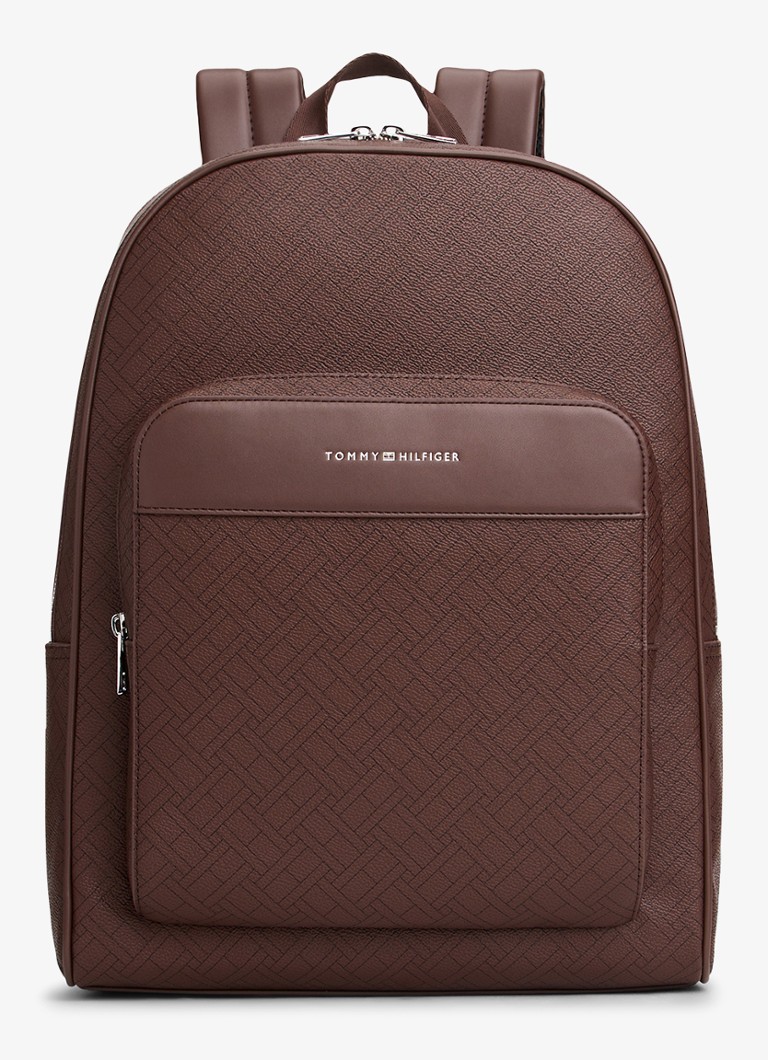 Tommy Hilfiger Heren Rugzak met logoprint in de kleur Donkerbruin