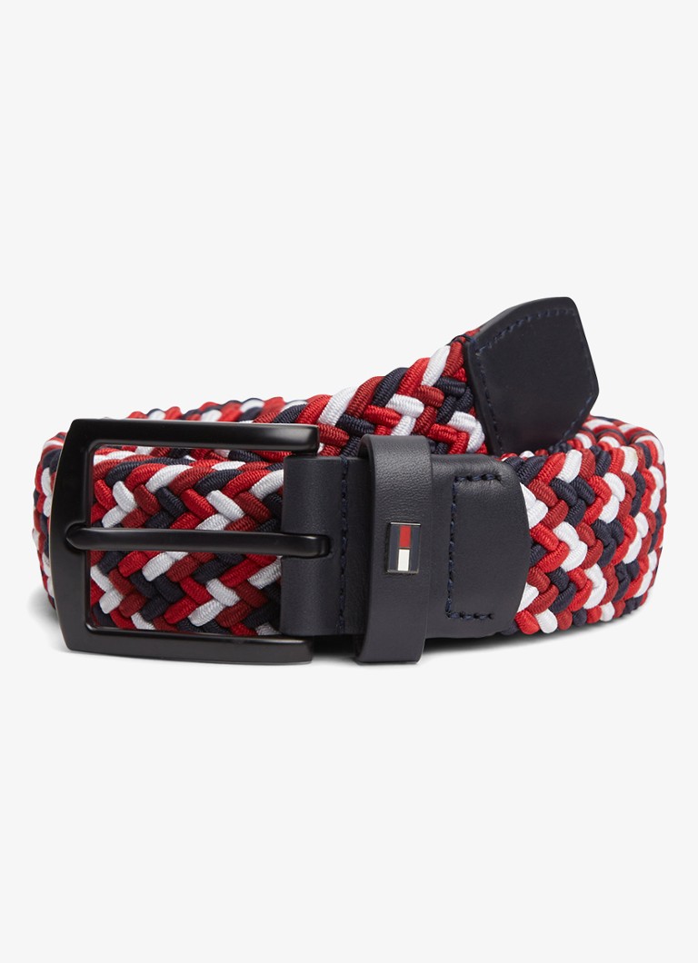 Tommy Hilfiger Heren Denton 3.5 riem met gevlochten detail in de kleur Rood