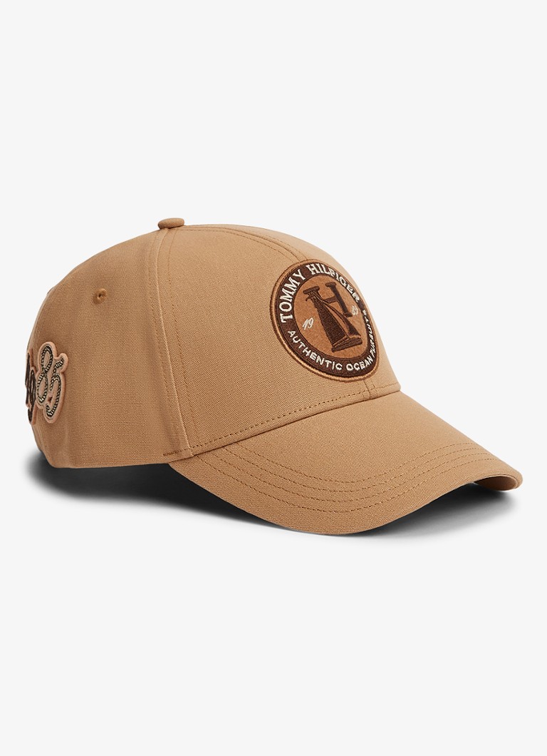 Tommy Hilfiger Heren Pet met logoborduring in de kleur Camel