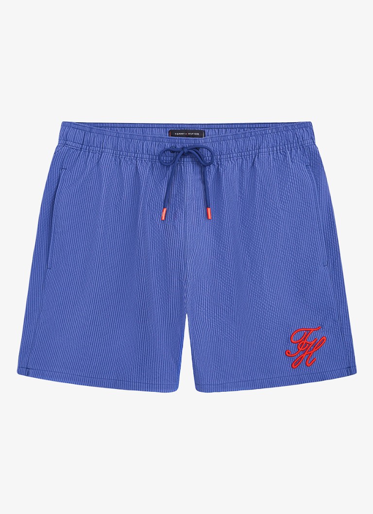 Tommy Hilfiger Heren Zwemshorts met logo in de kleur Donkerblauw